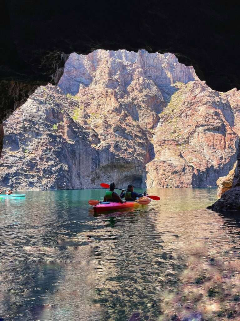 Two Kayakers In Emerald Cave Las Vegas Kayak Tour Veteran Kayaks