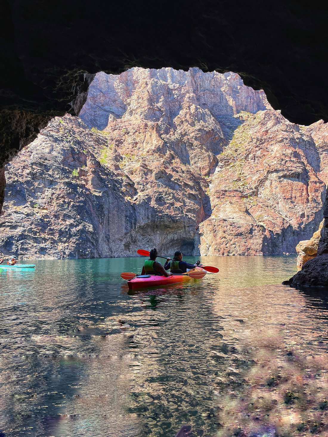 Blog 6 Veteran Kayaks Two Kayakers In Emerald Cave Las Vegas Kayak Tour Veteran Kayaks
